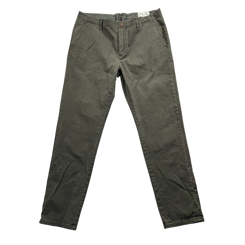 Mott & Bow Men's 36 Brown Straight Leg Casual Pants‎ Cotton Blend